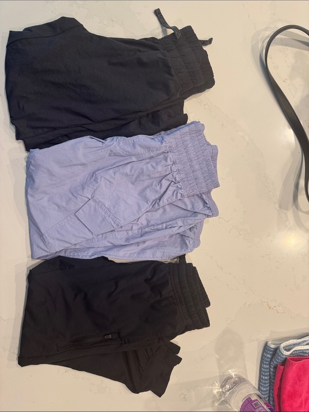 Lot 3 pair all in motion Kids Joggers & Shorts - Black & Light Purple